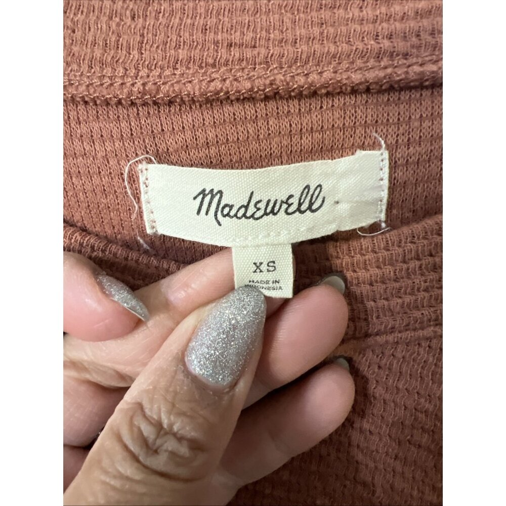 Madewell Pleated Statement Puff Sleeves Dusty Orange Rust Autumn‎ Top Size XS - Picture 4 of 10